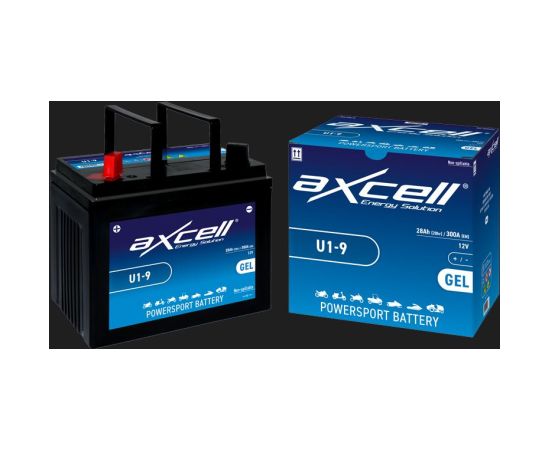 28Ah 300A Axcell Garden GEL akumulators 195x125x176+- Akumulatori