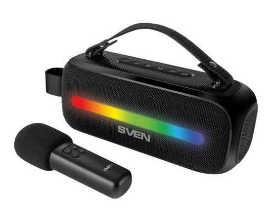 Speaker SVEN PS-255, black (12W, Bluetooth, FM, USB, karaoke mic, 3600mAh) Bezvadu skaļruņi
