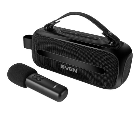 Speaker SVEN PS-255, black (12W, Bluetooth, FM, USB, karaoke mic, 3600mAh) Bezvadu skaļruņi