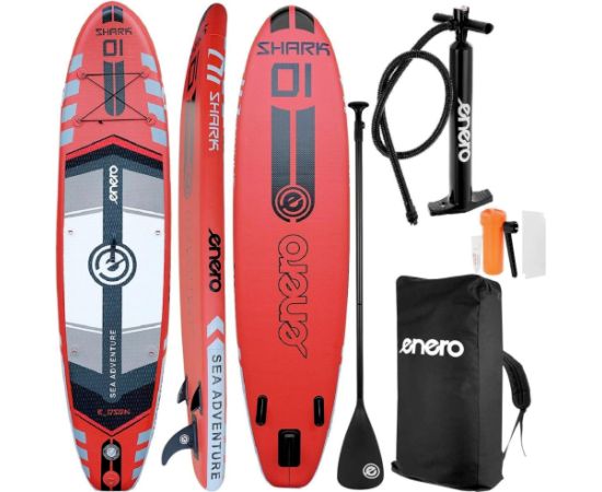 ZESTAW - DESKA SUP 150KG DMUCHANA ENERO 320x81x15CM SHARK Доски для супа