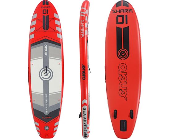 ZESTAW - DESKA SUP 150KG DMUCHANA ENERO 320x81x15CM SHARK Доски для супа