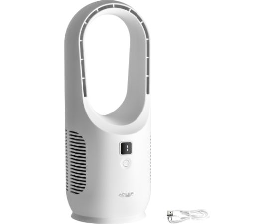Adler Bladeless Rechargeable Fan AD 7343 Desk Fan White Diameter 14 cm Number of speeds 3 Ventilatori