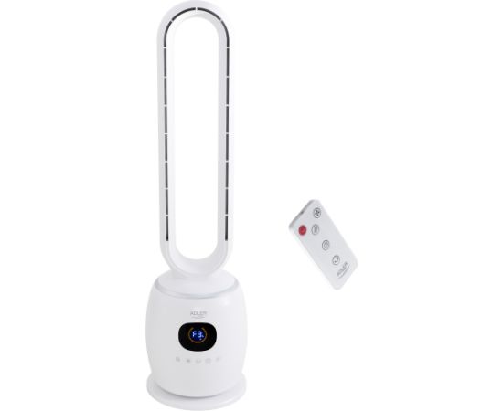 Adler Bladeless Fan AD 7344 Tower Fan White Diameter 23 cm Number of speeds 3 Oscillation 60 W Remote control Вентиляторы