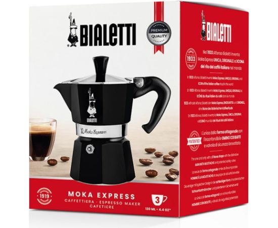 Bialetti Moka Exress Moka pot Black Tējkannas (ar svilpi)