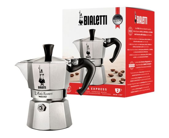 Bialetti Moka Express Moka pot Aluminium, Black Tējkannas (ar svilpi)