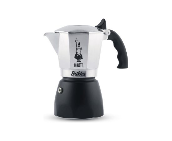 Bialetti Brikka Moka pot 0.1 L Black, Stainless steel Tējkannas (ar svilpi)