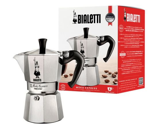 Bialetti Moka Express Moka pot 0.3 L Aluminium, Black Tējkannas (ar svilpi)