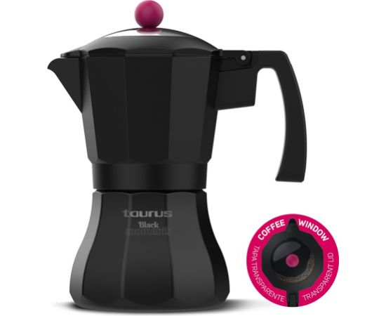Taurus Black Moments 3 Moka pot Tējkannas (ar svilpi)
