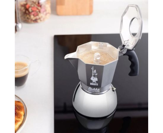 Coffee maker BIALETTI BRIKKA INDUCTION 4TZ 180 ml Anthracite, Silver Чайники (со свистком)