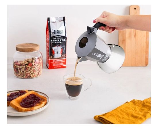 Coffee maker BIALETTI BRIKKA INDUCTION 4TZ 180 ml Anthracite, Silver Чайники (со свистком)