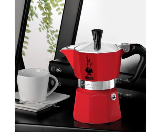 Bialetti Moka Express Moka pot Red Tējkannas (ar svilpi)