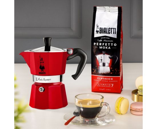 Bialetti Moka Express Moka pot Red Tējkannas (ar svilpi)