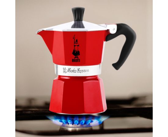 Bialetti Moka Express Moka pot Red Tējkannas (ar svilpi)