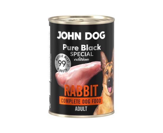 John Dog PURE BLACK SPECIAL EDT DOROSŁY KRÓLIK 99% 400g Suņu barība