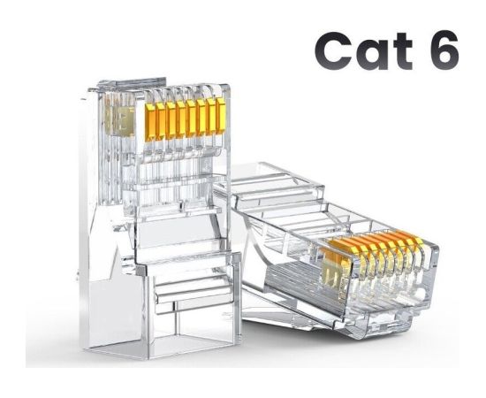 RJ45 CAT6 UTP apzeltītie spraudņi 10gab./iepak. Tīkla vadi