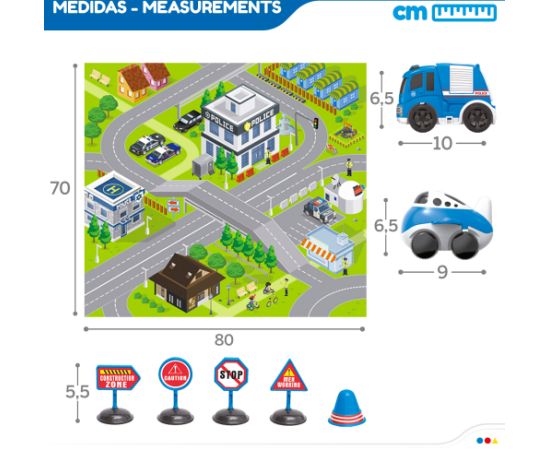 Speed & Go Коврик 80х70 см Полицейский с 2 инерционными машинками и знаками 3+ CB46830 Игрушки для малышей