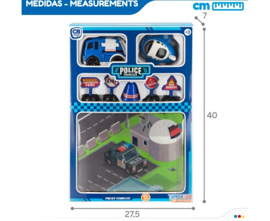 Speed & Go Коврик 80х70 см Полицейский с 2 инерционными машинками и знаками 3+ CB46830 Игрушки для малышей