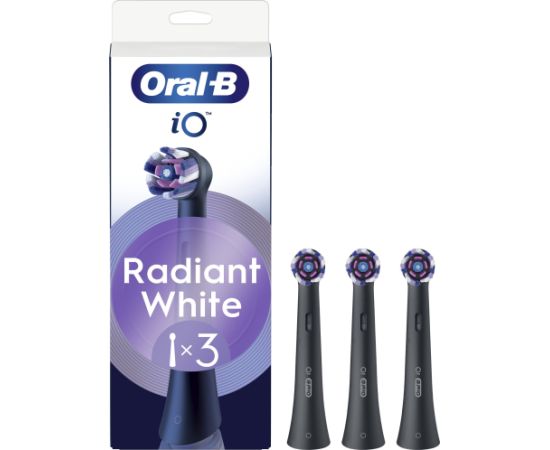 Końcówka Oral-B iO Radiant White Black końcówki wymienne 3szt, czarne Uzgaļi elektriskajām zobu birstēm