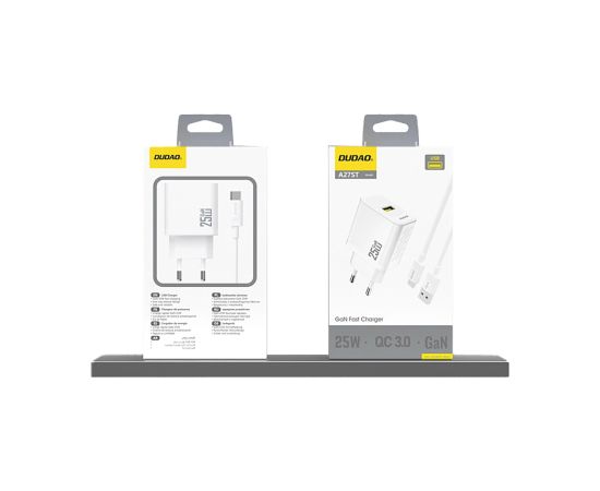 Зарядное устройство Dudao A27S 25W GaN USB-A - белый Зарядные устройства