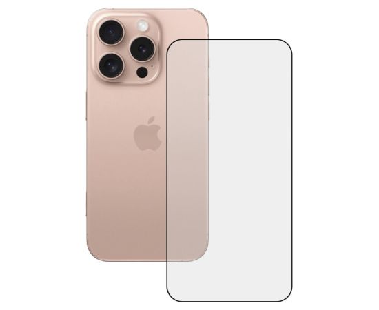 Fusion full glue 5D aizsargstikls pilnam ekrānam Apple iPhone 17 Pro melns Ekrānu aizsardzība