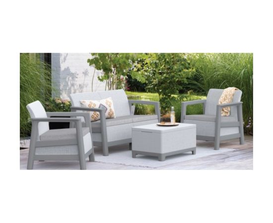 Keter Dārza mēbeļu komplekts Scandi Linea 2 Seater Set gaiši pelēks/tumša tērauda pelēks Jaunumi -Dārzam