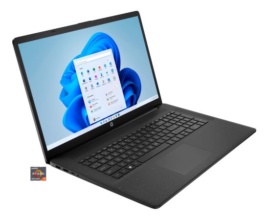 HP 17-cp3280ng (black, AMD Ryzen 7 7730U, AMD Radeon Graphics, 16 GB DDR4, 512 GB (512 GB SSD), Windows 11 Home) - DE Layout Portatīvie datori