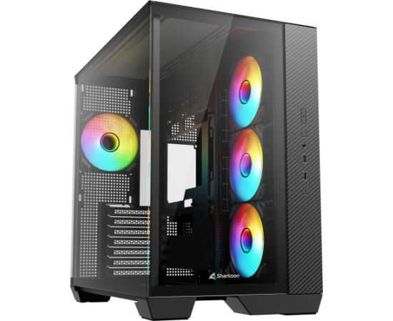 Sharkoon Steel Shark (black, tempered glass x 2) Корпуса