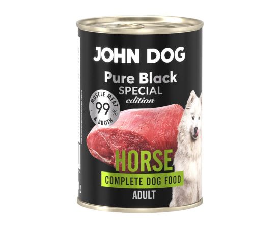 John Dog PURE BLACK SPECIAL EDT DOROSŁY KONINA 99% 400g Suņu barība