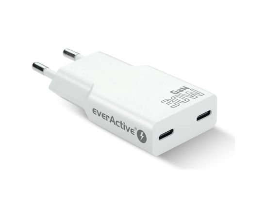 Charger 2 x USB-C Quick Charge 4+ 30W SUPER SLIM white Зарядные устройства