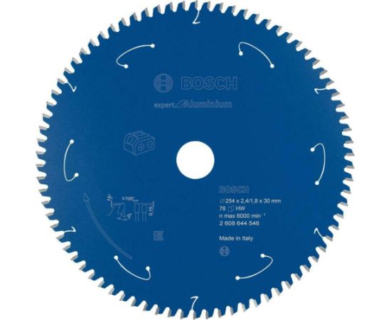 Griešanas disks alumīnijam Bosch E expert; 254x30x2,4/1,8 mm; Z78 Zāģripas