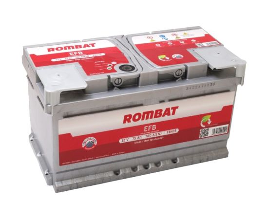 Rombat EFB 12V 75Ah 760A(EN) LB4 315x175x175 0/1 EAN5946602005522 Akumulatori