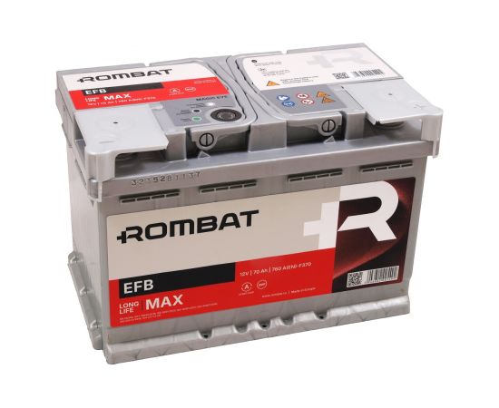 Rombat EFB 12V 70Ah 760A(EN) L3 278X175X190 0/1 EAN5946602005492 Akumulatori