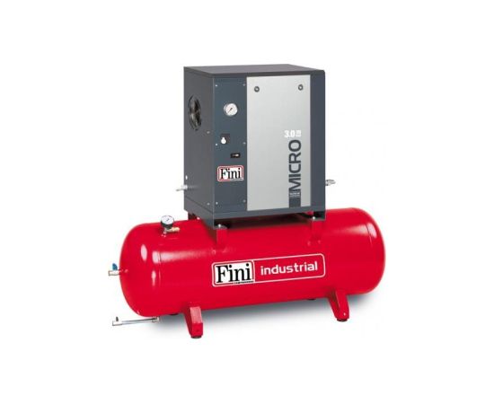 Fini Skrūves tipa kompresors MICRO SE 3.0-08-200, 400V, 3kW, 430l/min, 200l, 59dB XXX Компрессоры