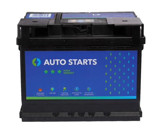 AUTO STARTS HIGH ENERGY 12V 63Ah 610A (EN) 242x175x190 0/1 EAN4751039330168 Akumulatori