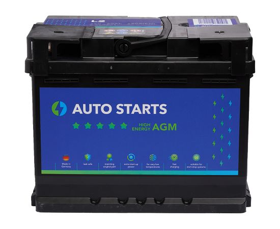 AUTO STARTS HIGH ENERGY AGM 12V 60Ah, 680A (EN) 242x175x190 0/1 EAN4751039330151 Akumulatori