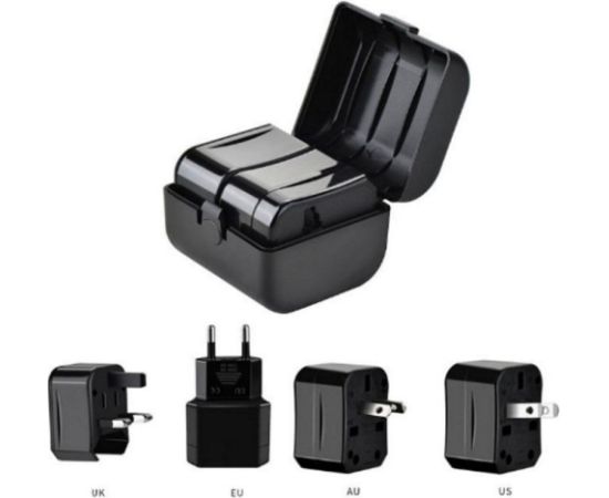 iLike Universal  CP TR1 Network 3in1 Multi-Adapter UK 3-Pin - Euro 2pin - US (USA) - Asia + Storage Case Black Зарядные устройства