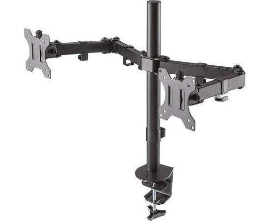 Newstar Full Motion Dual Desk Mount Neomounts (skava un starplika) diviem 10-32" monitora ekrāniem, regulējams augstums - melns