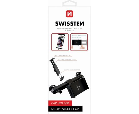 Swissten S-Grip T1-OP Универсальный Держатель На Подголовник для Планшетов / Телефонов / GPS Черный