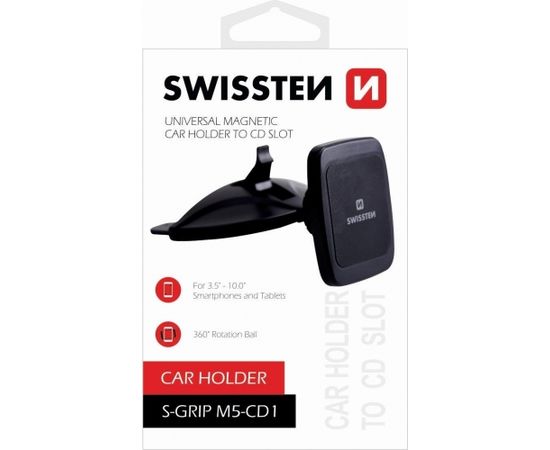 Swissten S-Grip M5-CD1 Универсальный Держатель В CD / Radio кдля Планшетов / Телефонов / GPS Черный