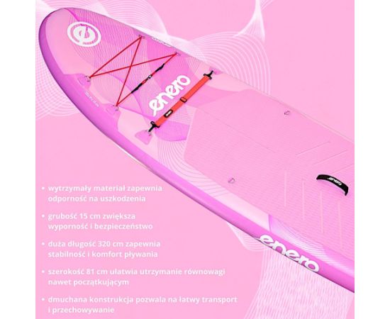 ZESTAW - DESKA SUP 150KG DMUCHANA ENERO 320x81x15CM Доски для супа