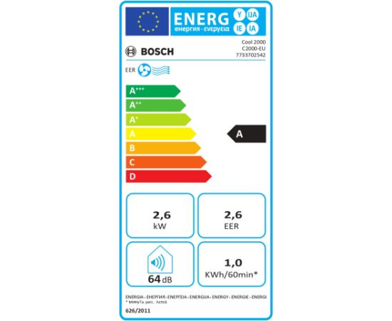 Bosch Mobile Air Conditioner Cool 2000 Suitable for rooms up to 88 m³ White Gaisa kondicionieri