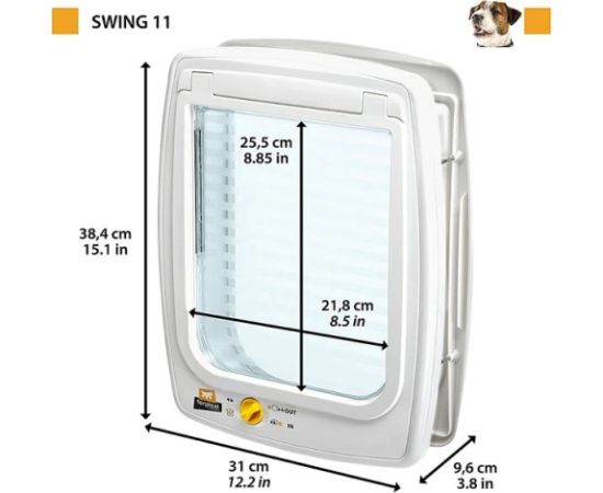 FERPLAST Swing 11 grey - dog and cat door - 31 x 9.6 x 38.4 cm Suņu un kaķu transport somas