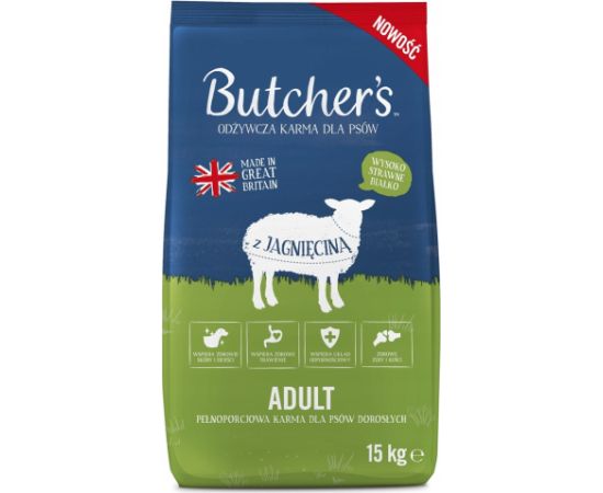 Butcher's Original jagnięcina karma dla psa 15kg Suņu barība