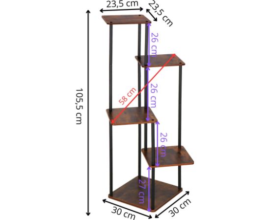 Metāla augu statīvs Springos GA0207 106 CM Plaukti  
