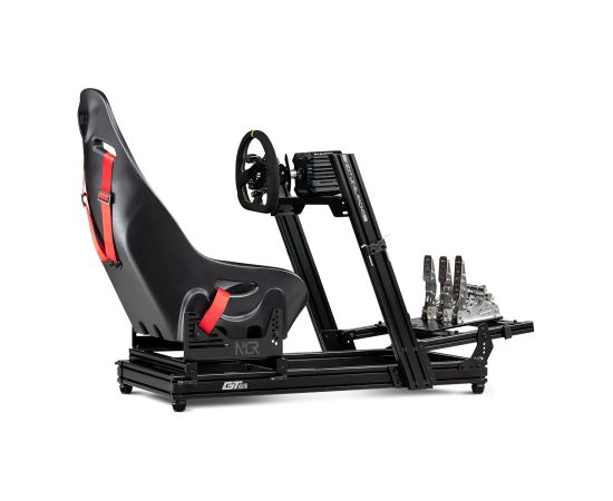Next Level Racing Aluminium Simulator Cockpit, Wheel Plate Edition GTElite Lite Black Gaming krēsli