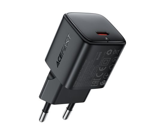 Сетевая зарядка Acefast A118 30W GaN USB-C черная Зарядные устройства