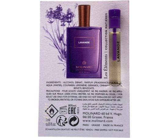 Molinard, Les Elements - Lavande, Eau De Parfum, For Women, 1 ml *Vial Sieviešu Smaržas