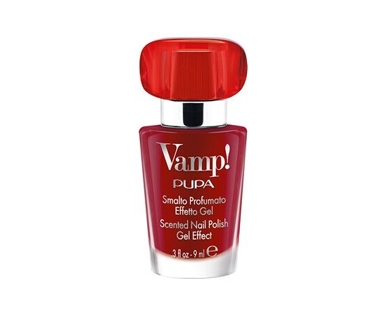 Pupa Vamp! Red Fragnance Scented Nail Polish Gel Effect - Lak na nehty s vůní 9 ml 205 Erotic Red Dekoratīvā kosmētika