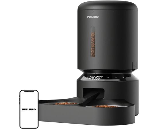 PETLIBRO Granary 5L Pet Food Dispenser with Double Bowl (Black) Viedās iekārtas un piederumi