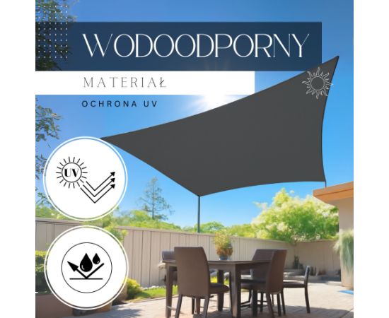 Springos Saules nojume SN0061 3 x 2 m tumši pelēka  Saulessargi un piederumi